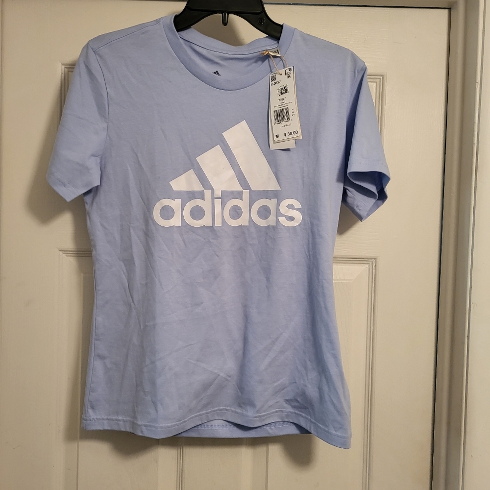 Adidas light blue tee, ladies size M